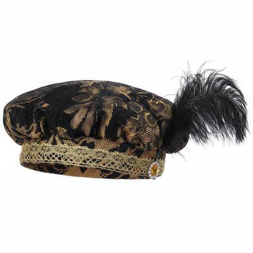 Feathered tudor hat ornate - feathered,