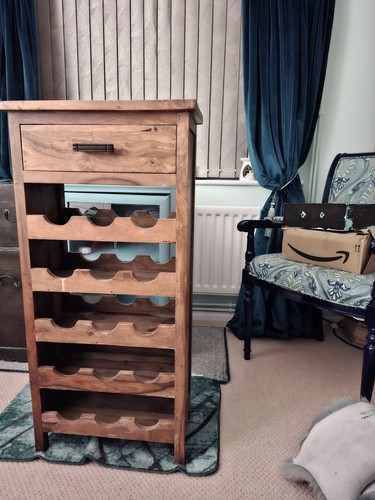 Wine rack with - rack, dtawer