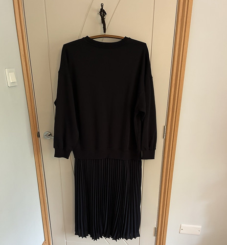 Hush navy cotton pleated maxi - cotton,