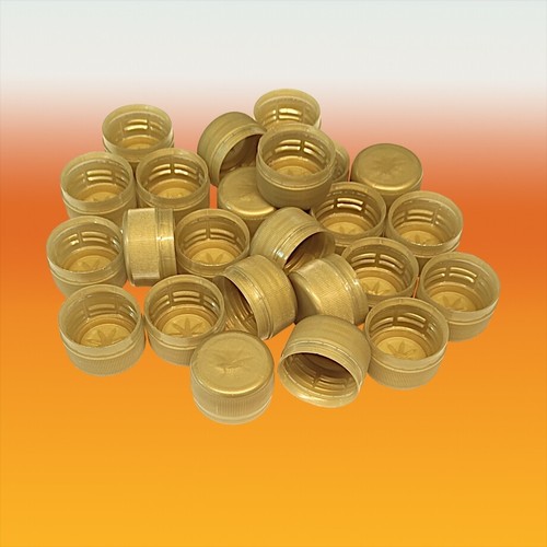 Gold screw caps for pet - caps, 1l