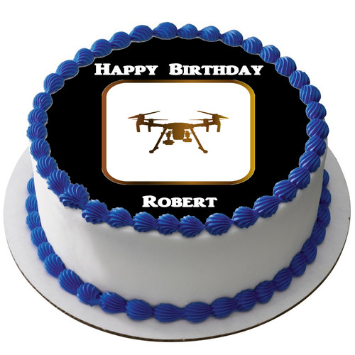 Drone round icing - round, edible