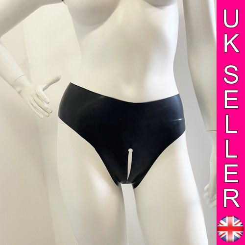 Latex open crotch briefs - open,
