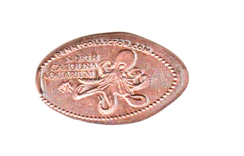 Elongated penny north - elongated, "north