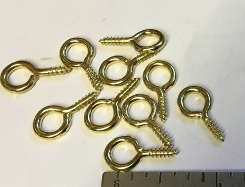 Brass plated screw eyes - 5/8”brass,