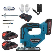 21V Cordless Jigsaw Electric Jig Saw Woodworking Power Tool Rechargeable Battery