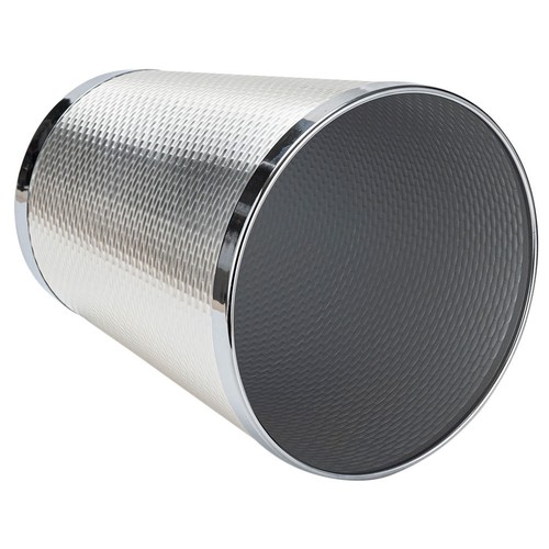 Silver metal garbage container - silver,
