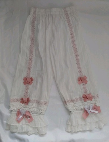 Long white bloomers ruffle - white,