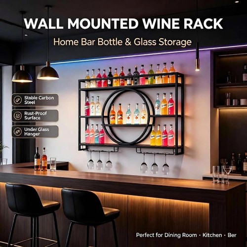 Tier bar shelves wall - 3-tier,