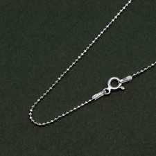 Genuine 925 Sterling Silver Diamond Cut 1.2mm Ball Chain Necklace 14"-24"
