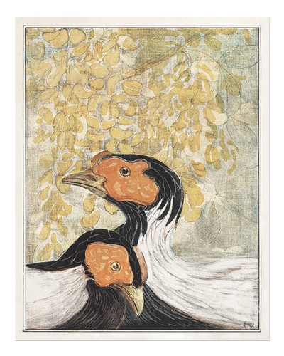 Elegant birds art nouveau - art,