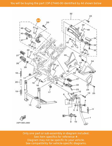 Yamaha rear footrest assy - yamaha,