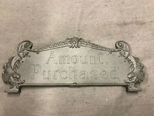 National Brass Cash Register Cast Nickel 313 Reproduction Top Sign