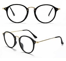  Clear Lens Fashion Glasses Slim Frame Womens Mens Vintage Retro Geek 