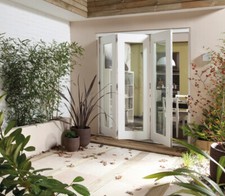 White Folding Sliding Bifold Trifold French Patio External Doors 3.0m 10ft