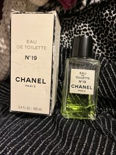 Vintage Chanel N.o19 Eau De Toilette Splash 100ml Bottle And Box. Used