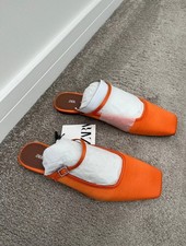 Zara Orange Satin Mules BNWT