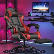 Gaming Chair High Back Computer Chair with Footrest Lumbar 360° Swivel PC Chairs
