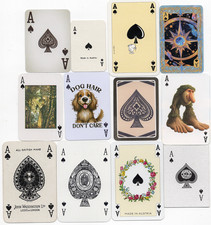 12 x OLD & NEW "Ace of Spades - All Miniatures" SINGLE Play Cards