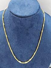 18k Gold Plated barrel  link Thin necklace Chain 2mm/22cms long UK seller