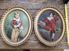 Pair Of Madryn Miniature Oval Calk Plaster Wall Plaques