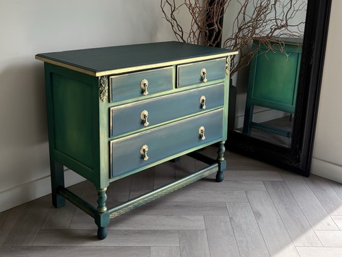 Dark green teal - green, oak