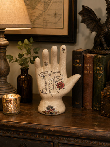 Porcelain phrenology hand - porcelain, 7''hand
