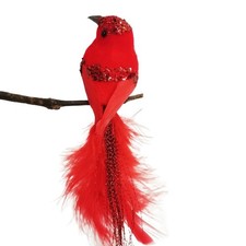 2Pcs Foam Artificial Red Birds