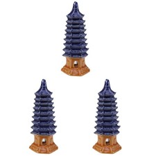  3 Count Hexagonal Pagoda Decoration Fish Tank Temple Betta Decorations Aquarium