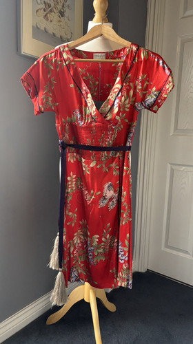 Karen millen dress red silk - karen,