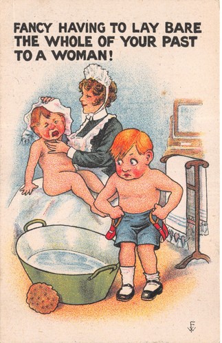 Old comic postcard - comic,