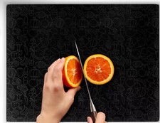 Glass Chopping Board: Glass Worktop Saver for Kitchens Design 4 50x40cm (f2)