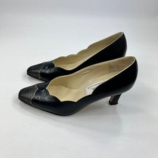 Renata Designer Collection Black Full Leather Cuban Heels Women's UK 4 Italy