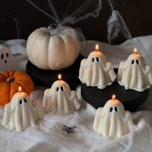 Halloween ghost candle - halloween,
