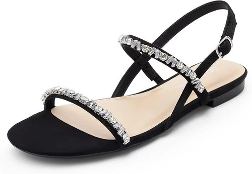 Open toe rhinestone sandals - toe,