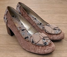 RUBY SHOO THALIA BROWN FLORAL SNAKESKIN PATTERN COURT HEELS SHOES UK SIZE 5