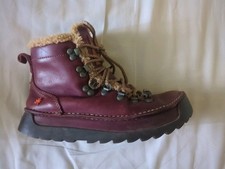 Art Company Skyline Red Leather Boots Chunky Rubber Soles 39 6