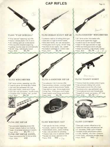 1962 paper toy cap - cap, gun