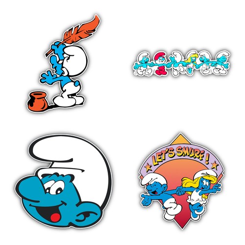 The smurfs cartoon set - the,