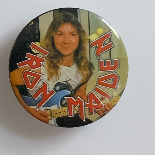 Vintage 1987 iron maiden pin - maiden,