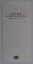 AUDI UK PRICE LIST 1987/88. QUATTRO, 200, 100, Avant, Coupe, 90, 80. Options. 8p