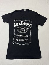 Jack Daniels Shirt Womens Small S Black White Tennessee Whiskey Short Sleeve