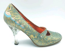 Irregular Choice "Swan Lake" Turquoise Suede Ladies Paisley Court Uk 3 EU 36