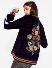 Zara Navy Velvet Floral