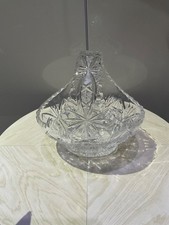 basket vase cut glass crystal
