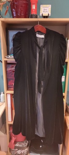 Zara black velvet cape - cape, aso