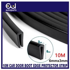 10M CAR DOOR BOOT EDGE PROTECTOR STRIP TRIM U SHAPE GUARD SEAL RUBBER BLACK UK