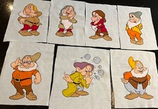 Set of Disney Seven Dwarfs fabric panels