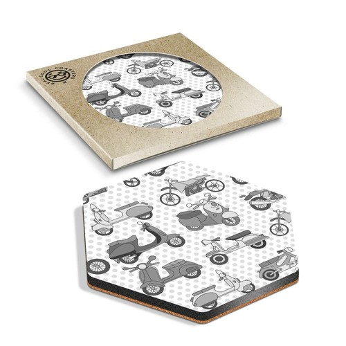 Hexagon coaster bw - 1,