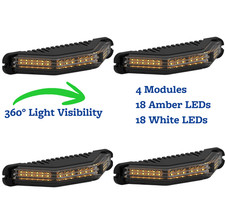 4 x Amber White Bright Light