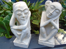 Pair of bath stone statues unusual design